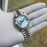 Rolex Day-Date 40 mm 228236 Ice Blue NEW 2026 MAY Baguette Diamonds Platinum President