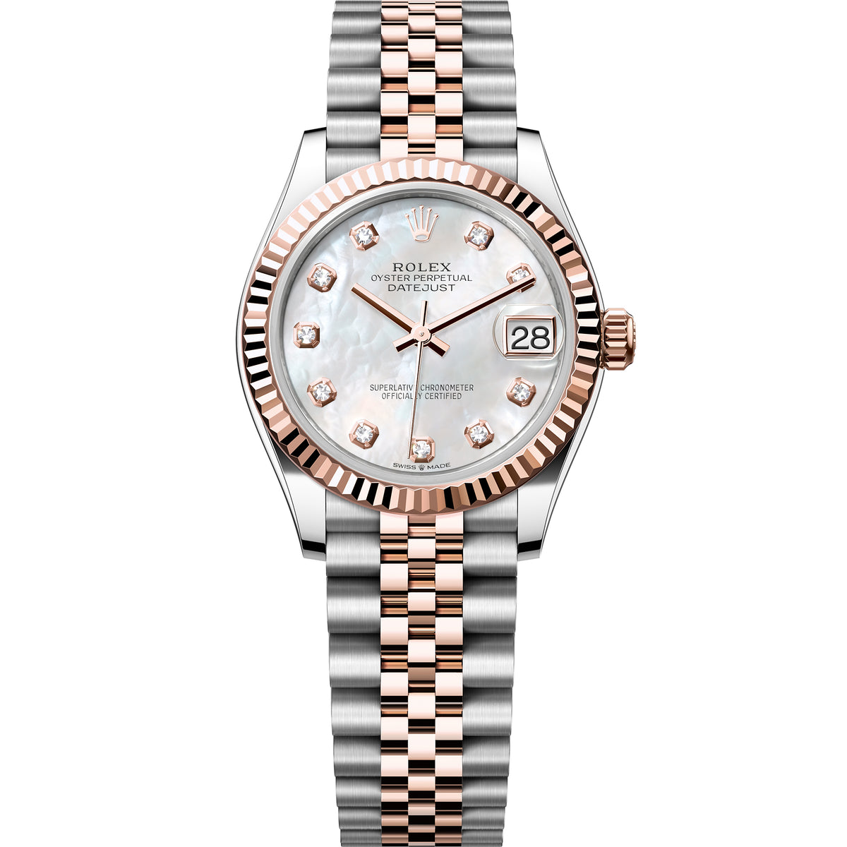 Rolex Datejust 31 mm 278271 Mother of Pearl White Diamonds Rose Gold ...