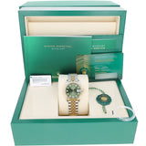 Rolex Datejust 31 olive green diamond dial full set with white serial code tag