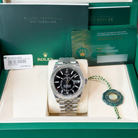 Rolex Sky-Dweller 336934 Black NEW 2025 STICKERS AUGUST Jubilee Steel 42 mm