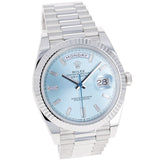 Rolex Day-Date 40 mm 228236 Ice Blue NEW 2026 MAY Baguette Diamonds Platinum President