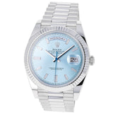 Rolex Day-Date 40 mm 228236 Ice Blue NEW 2026 MAY Baguette Diamonds Platinum President