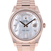 Rolex Day-Date 40 mm 228235 MOP NEW 2024 AUGUST Mother of Pearl President Rose Gold