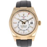 Rolex Sky-Dweller 326238 White Full Set Oysterflex Yellow Gold 42 mm