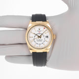 Rolex Sky-Dweller 326238 White Full Set Oysterflex Yellow Gold 42 mm