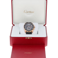Cartier Calibre Diver W7100052 Black 2015 Papers & Box 18k Rose Gold 42 mm