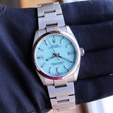 Rolex Oyster Perpetual 126000 NEW 2022 April Tiffany Turquoise Blue Steel 36 mm