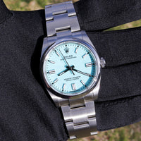 Rolex Oyster Perpetual 126000 NEW 2022 April Tiffany Turquoise Blue Steel 36 mm