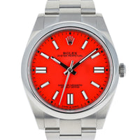 Rolex Oyster Perpetual 124300 Coral Red Sept 2021 Unworn Steel 41 mm