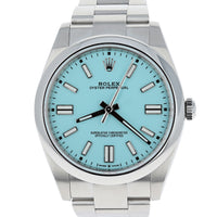 Rolex Oyster Perpetual 124300 Tiffany Turquoise Blue Steel 41 mm