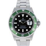 Rolex Submariner Date Kermit 16610LV 2009 Papers & Box Oyster Steel 40 mm