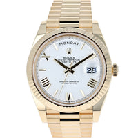 Rolex Day-Date 228238 NEW 2023 White Roman President Yellow Gold 40 mm
