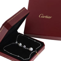 Cartier Calin White Gold Necklace with Factory Diamonds & Pearls