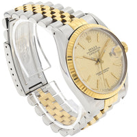 Rolex Datejust 16013 Tapestry Champagne c. 1986 Unpolished Jubilee 18k Yellow Gold & Steel 36 mm