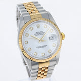 Rolex Datejust 16233 Diamonds White c. 2002 Jubilee 18k Yellow Gold & Steel 36 mm