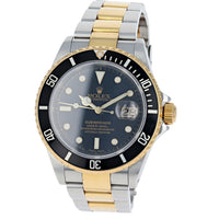 Rolex Submariner Date 16613 Black 2006 Papers Oyster 18k Yellow Gold Steel 40 mm