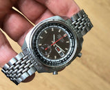 Seiko 6139-6022 Pulsations -6020T Tropical Black Automatic Chronograph c. 1972 Steel 40 mm